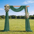 Artoid Mode 10-Pack Pearl Dark Green Gauze Table Runner 10FT Home Decor - Image 3