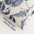 Foindtower Set of 2 Linen Floral Vintage Throw Pillow Covers Neutral Accent Print Decorative Cozy Cushion Covers Farmhouse Boho Home Decor for Sofa Chair Couch Bed Living Room,20×20 Inch,Navy Blue - Image 3