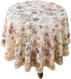 ISAENNE Designer French Round Printed Tablecloth,Diameter 67" by Isaennehomedecoration