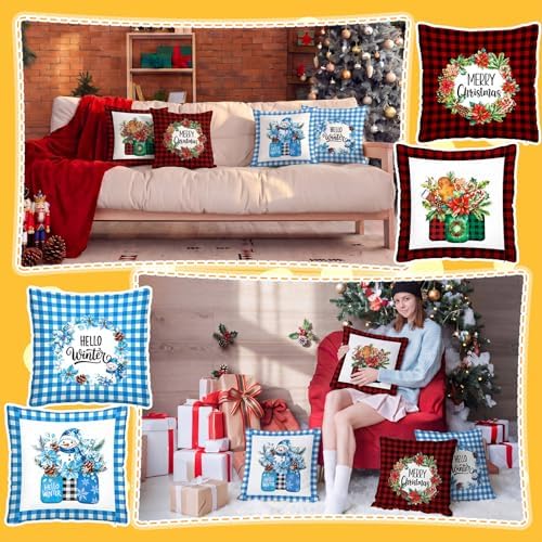 Mindsoft 20 Pcs Holiday Pillow Covers 18 x 18 Easter Pillow Cover Spring Summer 250th Anniversary Pillowcase Decorative Seasonal Cushion Case for Farmhouse Home Sofa(Watering Can) - Image 6