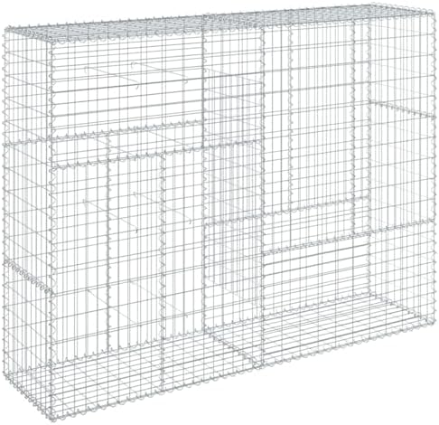 vidaXL Gabion Basket with Cover 78.7"x19.7"x59.1" Galvanized Iron - Image 7