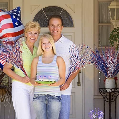 Giegxin 32 Pack Labor Day Centerpiece Decor Red White Blue Stem Picks - Image 6