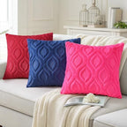 decorUhome Faux Fur Plush Soft Red Throw Pillow Covers 26x26 Set of 2 - Image 4