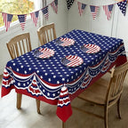 Rectangle 4th of July Tablecloth 60x102 Inch, Patriotic Red White and Blue Table Cloth, Polyester Waterproof Wrinkle Resistant Independence Day Table Cover for Memorial Day Decorations Decor - Image 3