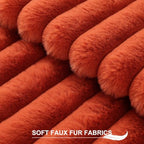 Pallene Faux Fur Fall Decorative Throw Pillow Covers 26x26 Set of 2, Rust - Image 2