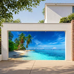 Garage Door Cover Banner, 6x13 ft Summer-Themed Seaside Landscape, Large Indoor/Outdoor Wall Decoration (Azure Beach) - Image 3