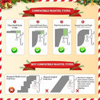 6Pcs Christmas Fireplace Stocking and Garland Hanger Fits 0.87-4.1" Mantle - Image 6