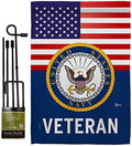 US Navy Veteran Flag Stand Pole Set Armed Forces USN Seabee Decorations American Flags For Outside House Retire Official Rememberance Grave Decor For Cemetery Military Gift Made In USA 13 X 18.5 by Unknown