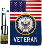 US Navy Veteran Flag Stand Pole Set Armed Forces USN Seabee Decorations American Flags For Outside House Retire Official Rememberance Grave Decor For Cemetery Military Gift Made In USA 13 X 18.5 by Unknown