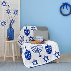 Remagr 50x60 Inch Hanukkah Throw Blanket Microfiber Menorah Jewish Decor - Image 3