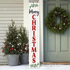 SRongmao Merry Christmas Porch Sign Christmas Front Door Hanging Decorations 8x48inch Vertical Wooden Indoor Outdoor Standing Signs For Home Yard Farmhouse Holiday Decor - Image 3
