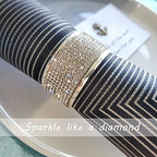 Silver Diamond Napkin Rings Set of 12, Rhinestone Napkin Holder for Dining, Table Decorations,Wedding,Bling Cloth Holder Full of Crushed Diamond,Silver Napkin Ring Party of Table Setting Home Décor - Image 2