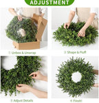 26" Artificial Boxwood Wreath for Front Door,Faux Plant Wreath Spring Decor - Image 5