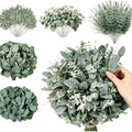 Artificial Mixed Eucalyptus Stems Leaves Bulk – 130pcs Realistic Greenery. by Unknown