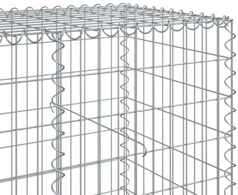 vidaXL Gabion Basket 255.9"x39.4"x39.4" with Cover - Durable Galvanized Iron for Outdoor Landscaping/Retaining Walls/Decor - Image 4