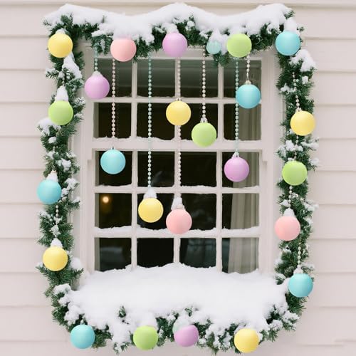 Gejoy 30 Pcs Pastel Christmas Decor 3.15'' Bulbs Colorful Xmas Ornaments - Image 6