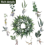 24"-26" Green Eucalyptus Wreaths for Front Door with Lambs Ear White Flowers – Lifelike Spring, Summer, and Winter Wreath for Farmhouse Front Porch Door Decor - Image 2