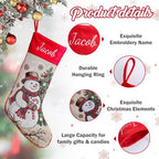 4 Pack Personalized Christmas Stockings, 18" Large Custom Embroidered Name Vintage Woven Stockings, Jacquard Reindeer,Snowman,Santa & Dog Designs, Family Holiday Fireplace Mantel Decor for Kids Adults - Image 3