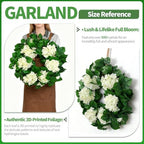 22" Hydrangea Wreath for Front Door – All-Season Wedding Décor with Lamb’s Ear Leaves & Hydrangea Blooms – Spring/Summer Farmhouse Style, Perfect Year-Round Decoration (White Hydrangea, Large) - Image 4