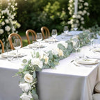 Aneco 4‑Pack 6 Ft White Artificial Eucalyptus Rose Garland Vine - Image 6