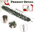 2 Pack 6Ft Flocked Christmas Garland, Snowy Cedar Garland - Image 2