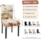 Fall Chair Covers Set of 6 Pumpkin Maple Leaves Stretch Parsons Slipcovers - Image 3