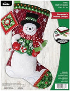 Bucilla Felt Applique 18" Stocking Making Kit, Snowman's Quilted Delight, Perfect for DIY Arts and Crafts by Bucilla