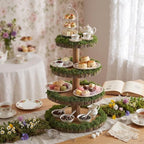 Wenqik 4 Tier Wooden Wedding Cupcake Stand Dessert Display, Straight Tiered by Wenqik