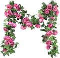 FiveSeasonStuff 29 Ft 4 Pack Rose Silk Flower Garland Artificial Flowers Decoration Hanging Floral Décor for Wedding Baby Shower Birthday Party Garden (Fuchsia) by FiveSeasonStuff