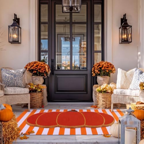 Moucuny 2 Pcs Long Fall Welcome Door Mat Outdoor, Non Slip Backing - Image 3