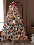 50PCS Christmas Tree Ornaments Set with Shatterproof Christmas Balls Icicle Snowflake Hanging Ornaments for Home Office Farmhouse Decorations, Orange - Image 7