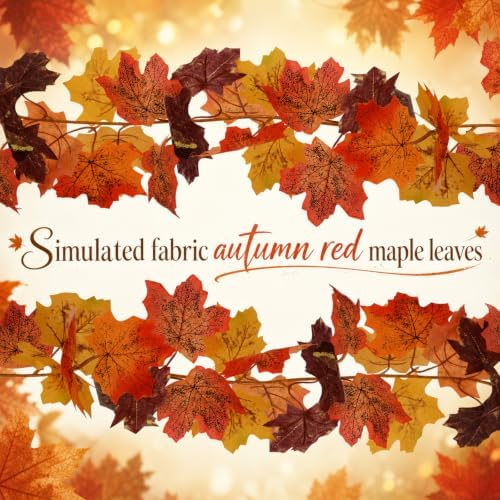 52 Pcs Fall Table Decor, 2 Orange Runners 4 Maple Leaf Garland - Image 4