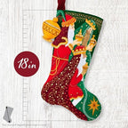 Bucilla Felt Applique 18" Stocking Making Kit, Treasure of Kings, Perfect for DIY Arts and Crafts - Image 2