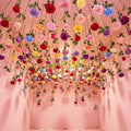 Lyrow 120 Pack Artificial Flower Hanging Flowers Ornament Floating Garland Ceiling Strings for Wedding Anniversary Engagement Marriage Proposal Floral Birthday Party Decor (Rose,Colorful) by Lyrow