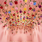 Lyrow 120 Pack Artificial Flower Hanging Flowers Ornament Floating Garland Ceiling Strings for Wedding Anniversary Engagement Marriage Proposal Floral Birthday Party Decor (Rose,Colorful) by Lyrow