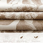Foindtower Set of 2 Linen Floral Throw Pillow Covers Neutral Vintage Print Decorative Cushion Covers Farmhouse Boho Home Decor for Sofa Chair Couch Bedroom Living Room,22×22 Inch,Light Brown - Image 2