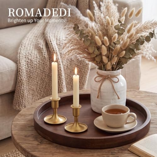 Candlestick Holders Taper Candle Holders, Romadedi Gold Candle Stick Candle Holder for Table Centerpiece, Wedding Reception, Festive Christmas Mantel Decoration or Home Decor, Set of 18 - Image 3