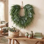 Suncalla Artificial Saw Grass and Eucalyptus Wreath for Front Door - Image 4