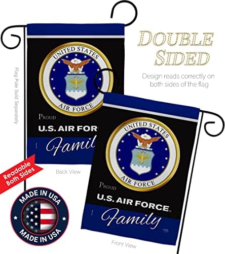 Air Force Proudly Family Garden Flag - Set with Stand Armed Forces USAF United State American Military Veteran Retire Official - House Banner Small Yard Gift Double-Sided Made In USA 13 X 18.5 - Image 3