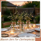 12 Pack Mason Jar Vases for Centerpieces, Clear Glass Flower Vase - Image 4