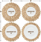 15" Set of 8 Corn Husk Woven Round Placemats by DaiVuCrafts - Image 3