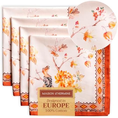 Maison d' Hermine Cloth Napkins Set of 4 Reusable 100% Cotton (20" x 20") by MaisondHermine