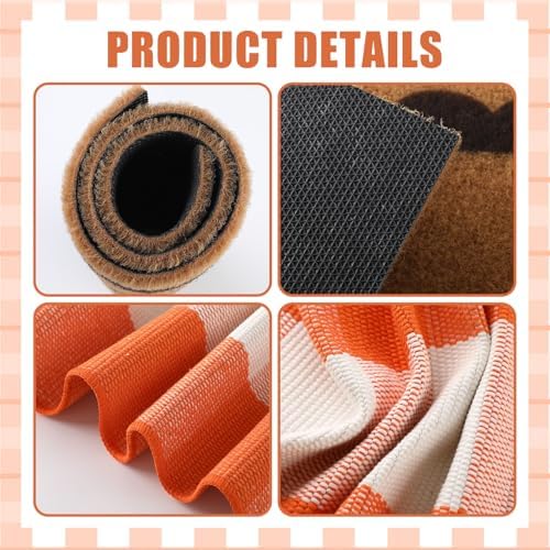 2 Pcs Fall Welcome Mats for Front Door Layered Buffalo Plaid Outdoor Rug - Image 3