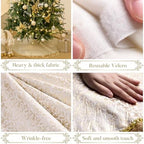 Valery Madelyn 36 Inch White Gold Christmas Tree Skirt for Tree Decorations - Image 4