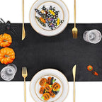 Black Burlap Table Runners 2 Pack 13x84 inch Jute Table Linens - Image 4
