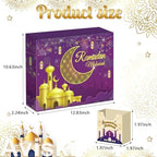Ramadan Advent Calendar with Drawers, 30 Empty Boxes for 30 days, Eid Mubarak Coutdown Calendar Fillable Ramadan Gift, Islamic Art, Cardboard Number Storage Box, Ramazan Party Supplies - Purple - Image 2