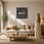 4 Qul Kufic Surah Islamic Wall Art, Islamic Gifts, Ramadan Decor, Surah Al Ikhlas, Al Kafirun, Al Falaq, Al Nas Kufic Islamic Decor (Silver, Medium (36x36 inches)) - Image 3