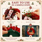 16 Inch Merry Christmas Burlap Wreath for Front Door with Buffalo Bow - Image 5
