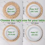 13.8" Set of 8 Round Woven Corn Husk Placemats by Laquedecraft - Image 3