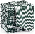 Mindsoft Set of 12 Christmas Green Striped Linen Cotton Napkin 18" x 18" by Mindsoft